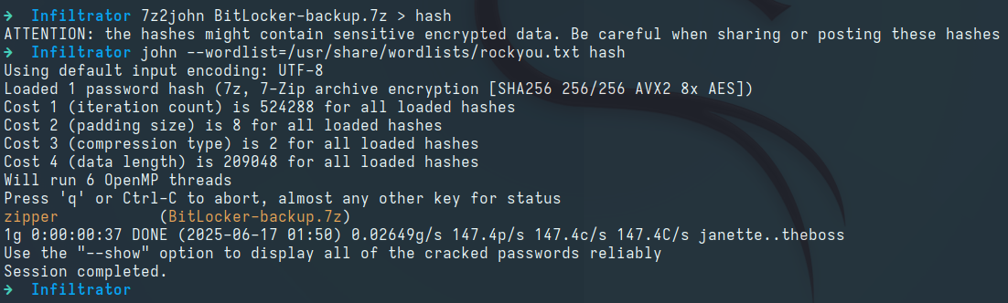 Cracking the Password of the 7z Archive
